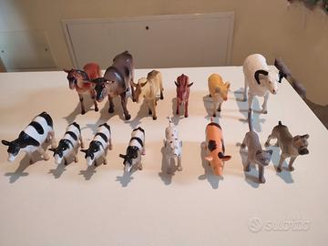Lotto 14 animali della fattoria in plastica