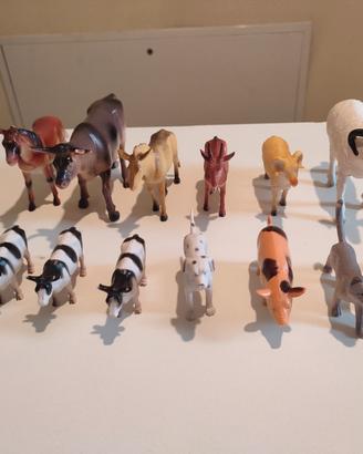 Lotto 14 animali della fattoria in plastica