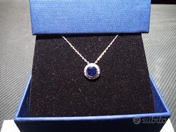 Collana Swarovski taglio tondo cristallo blu
