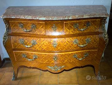 Antico Comò Bombato Stile Luigi XV