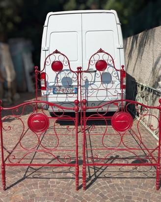 LETTI ANTICHI in FERRO BATTUTO coppia o matrimoni