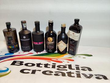 LOTTO GIN VETRO NERO 6 BOTTIGLIE VUOTE 