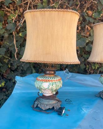 Lampadario + 2 abat-jour vintage in ceramica Capod