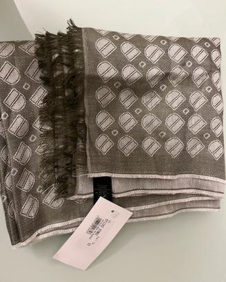 Stola misto cashmere 60% grigia/argento NUOVA