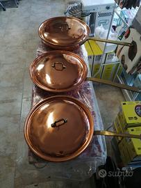 Padelle in rame stagnato