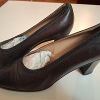 Scarpe decolleté marroni in vera pelle – numero 38