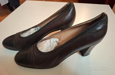 Scarpe decolleté marroni in vera pelle – numero 38