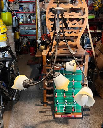 Lampadario in ferro battuto lavorato 4 luci