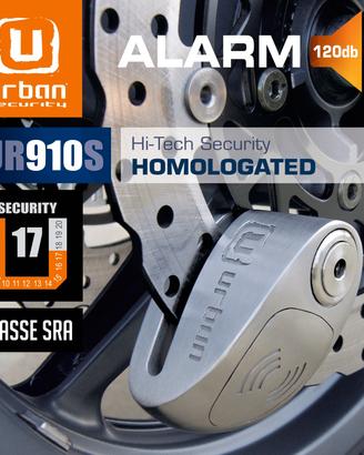 Blocca Disco Inox 10 mm Urban Hi-Tech Allarme - SR