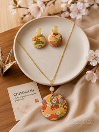 set collana e orecchini chiyogami