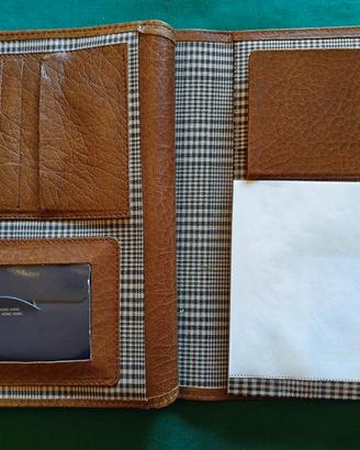 Porta agenda vintage in pelle marrone