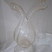 Acetiera oliera vetro soffiato epoca 1800
