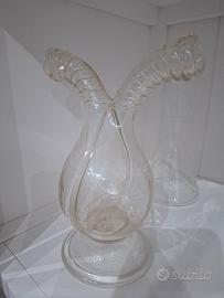Acetiera oliera vetro soffiato epoca 1800