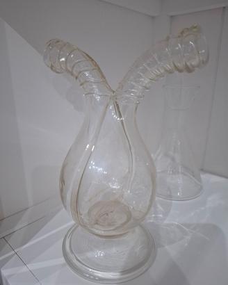 Acetiera oliera vetro soffiato epoca 1800