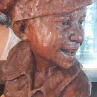 Scultura di busto in legno. Metà '900