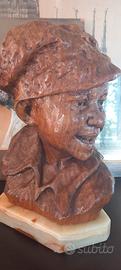 Scultura di busto in legno. Metà '900