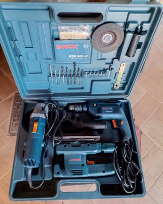 Trapan Bosch con smerigliatrice e levigatrice