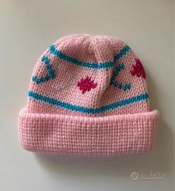 Cappello rosa invernale per bambina Made in Italy