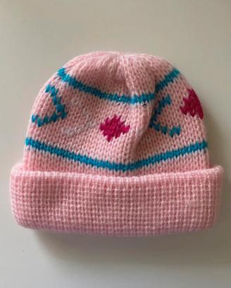 Cappello rosa invernale per bambina Made in Italy