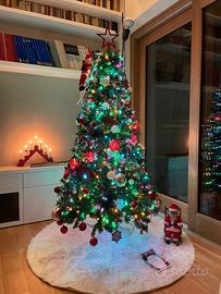 Albero di Natale artificiale folto +tappeto bianco