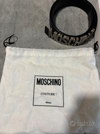 cintura moschino logo argento