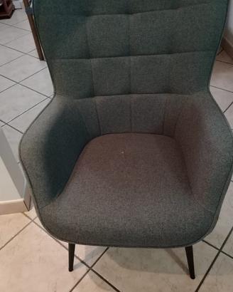 Poltrona ULDUM tessuto grigio/nero