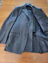 Elegante gessato marrone uomo taglia 46/48 