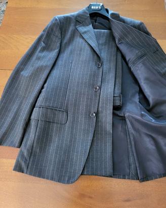Elegante gessato marrone uomo taglia 46/48 