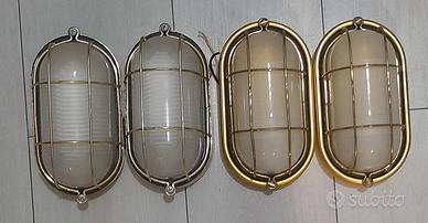 4 lampade da muro anni '60 stile navale 