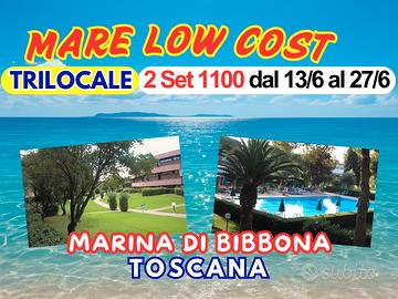 Mare Toscana Trilocale giugno piscina 2 sett. 1100