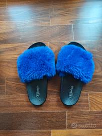 Ciabatte Comfort Faux Fur Blu Elettrico Econfort 