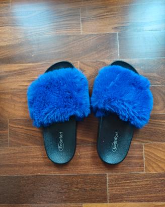 Ciabatte Comfort Faux Fur Blu Elettrico Econfort 