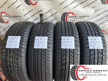 4 PNEUMATICI 215/60 R17 CONTINENTAL INVERNALI 85%