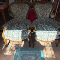 Coppia poltrone stile Luigi Filippo in legno masse