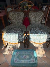 Coppia poltrone stile Luigi Filippo in legno masse
