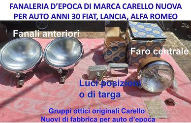 Fari Carello originali per auto d'epoca anni '30