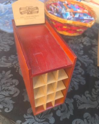 Porta matite in legno vintage marchio koh-i-noor