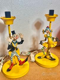 Lampade Abat-jour Vintage Fontanini Clown Giallo.