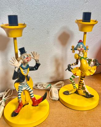 Lampade Abat-jour Vintage Fontanini Clown Giallo.