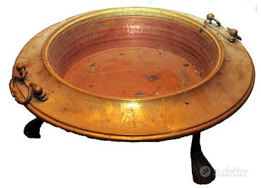 Braciere in rame e ottone antico fatto a mano