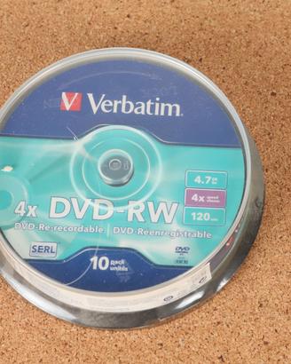 10 DVD riscrivibili VERBATIM