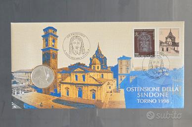 Set busta Moneta + Francobollo  Sindone Torino 98