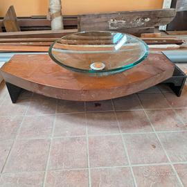 Lavabo rotondo in cristallo 