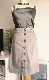 Gonna a tubino Marella  cotone stretch  beige tg L
