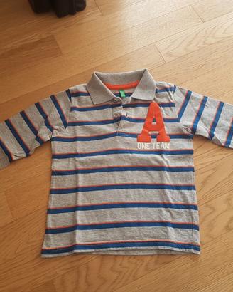 Maglia polo bambino benetton XXS 3-4 anni nuova