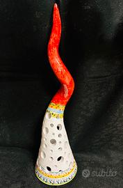 Grande Corno Arte in terracotta ceramica Vietri