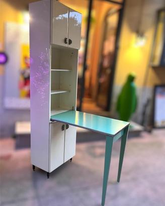 Credenza Anni 70 Con Tavolo Estraibile Vintage