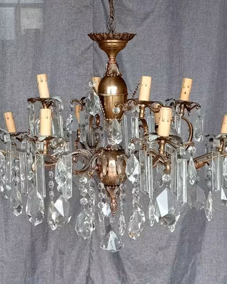 Lampadario con cristalli 