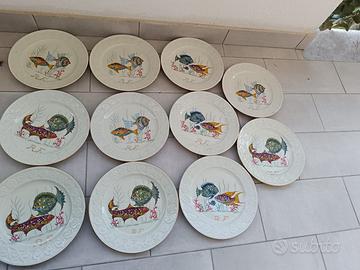 Servizio Pesce Porcellana R.F. 12 Pezzi - Vintage