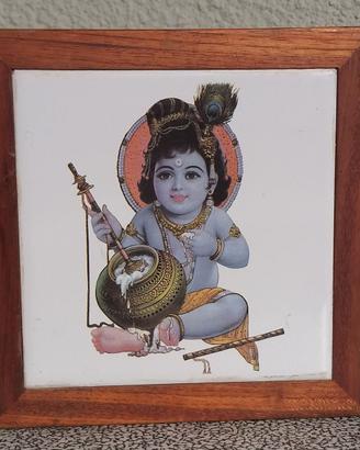 Lord Krishna Stampa Digitale su Ceramica Incornice
